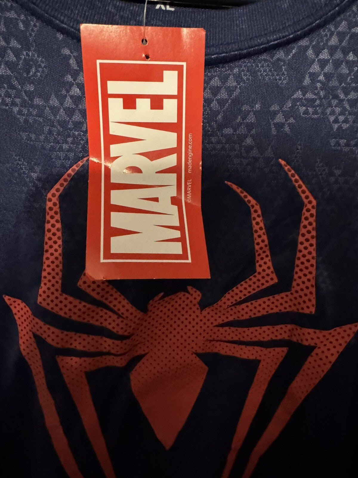 Spider Man Spiderman Marvel Tee shirt Men Size XL Blue NWT