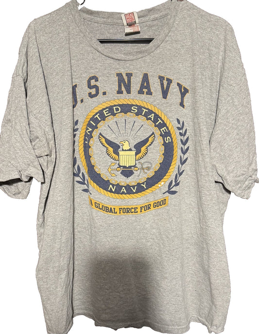 United States Navy Men's T Shirt Size  XXL Gray US Military