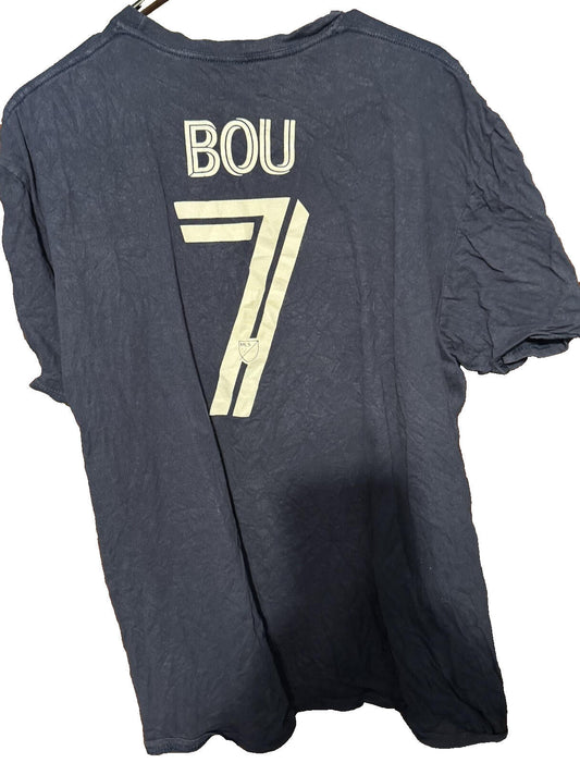 New England Revolution Fanatics Gustavo Bou #7 T-Shirt Men Size XL Blue