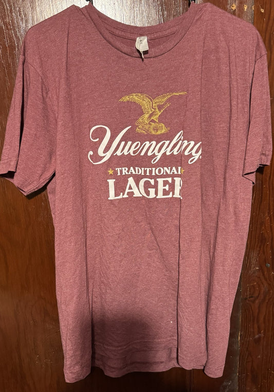 Yuengling Beer Red Logo Tee Shirt Men Sz L