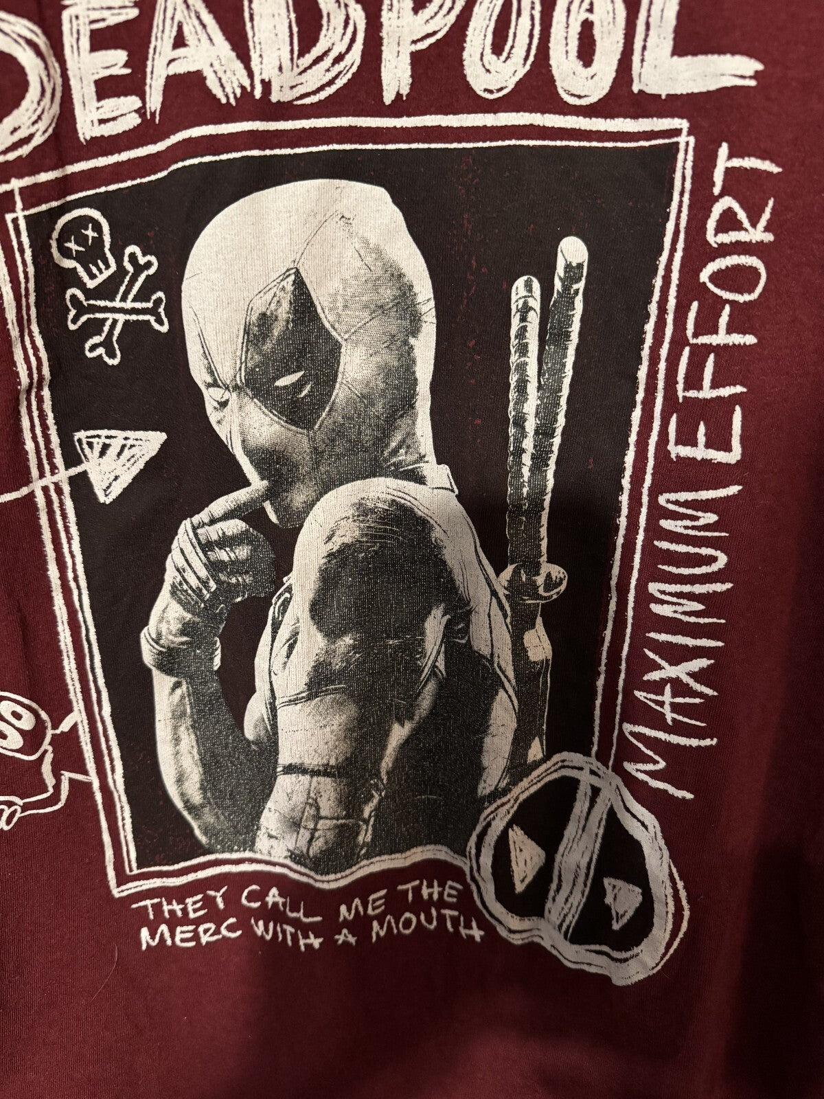 Deadpool Marvel Short Sleeve Tee shirt Men's Sz L Red marvel