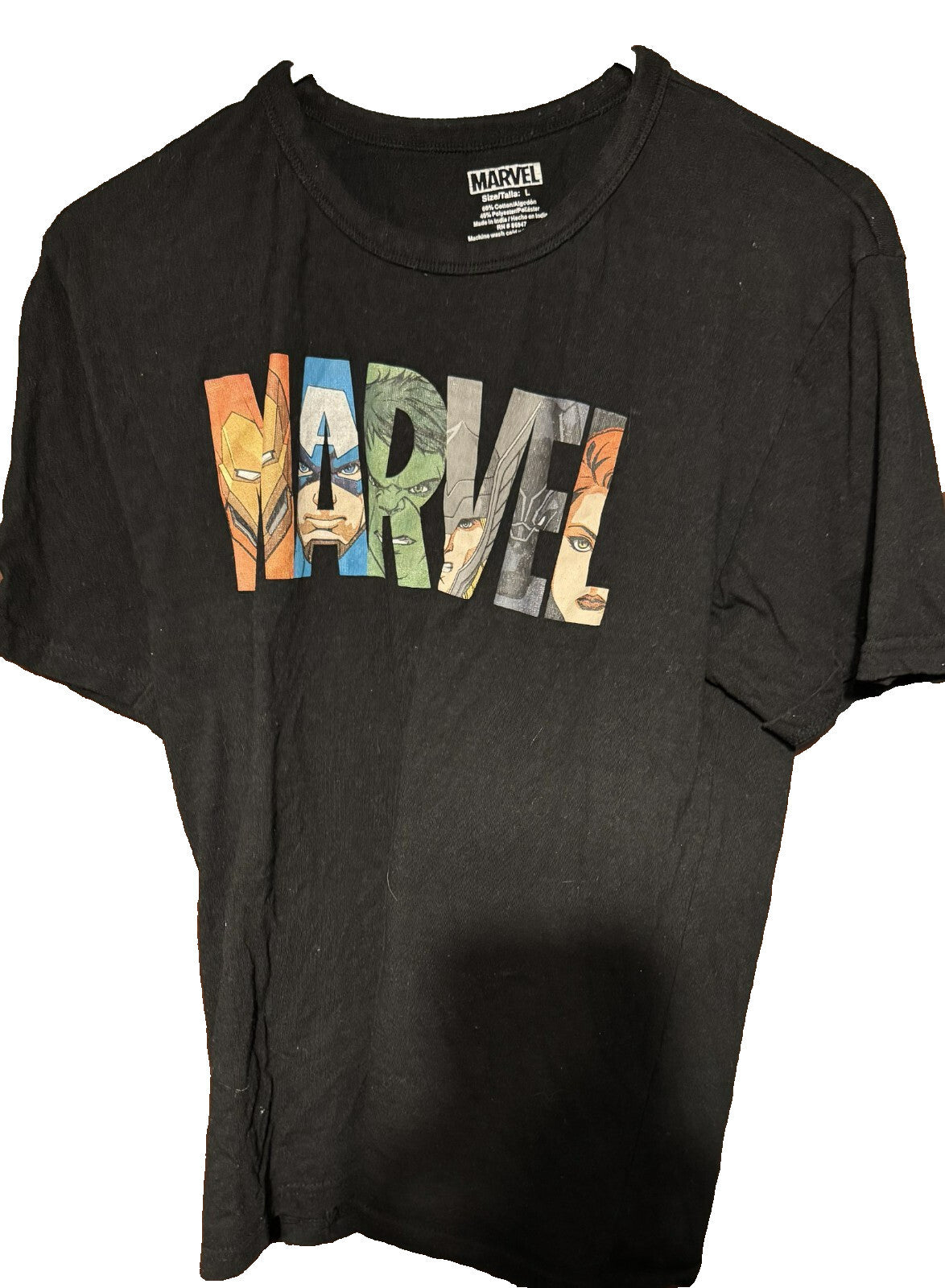 Marvel Avengers Tee Short Sleeve shirt Kid's Size Large Black