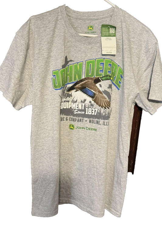 John Deere Vintage Logo T-Shirt Men Sz L Gray New With Tags
