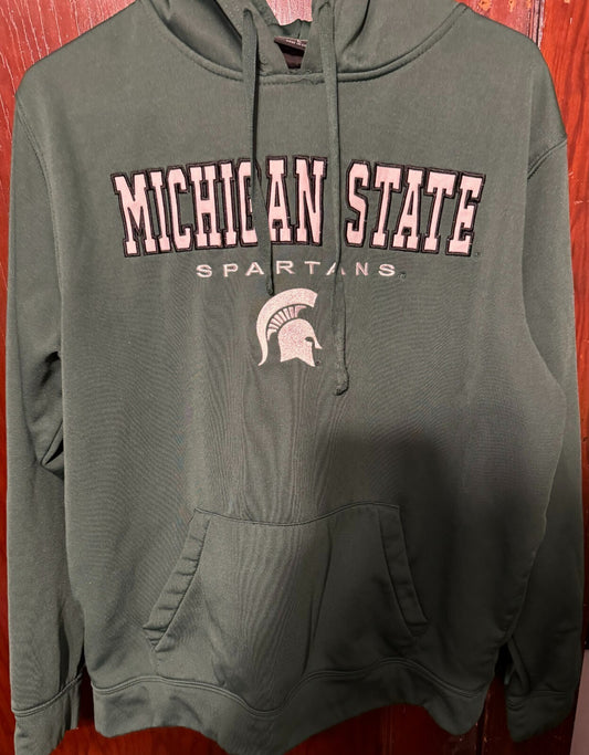 Michigan State Spartans Colosseum hoodie Green Men Sz L