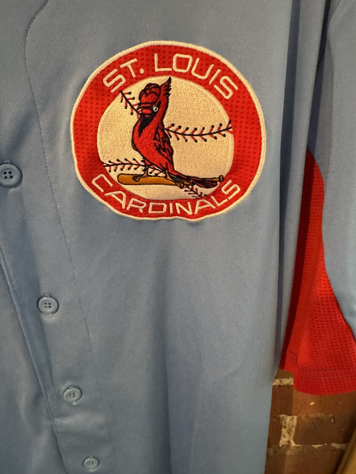 St. Louis Cardinals button up Powder Blue Jersey TX3 Men Size XL