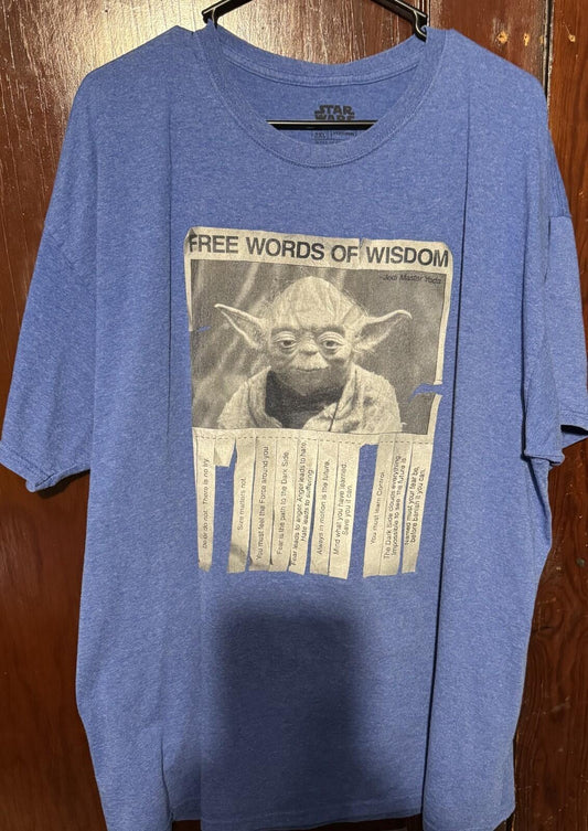 Star Wars Free Words of Wisdom T-Shirt Men's Size XXL Blue