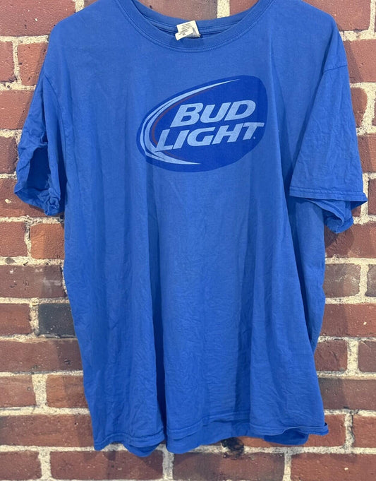 Bud Light Beer Blue Vintage Tee Shirt Men Size XL