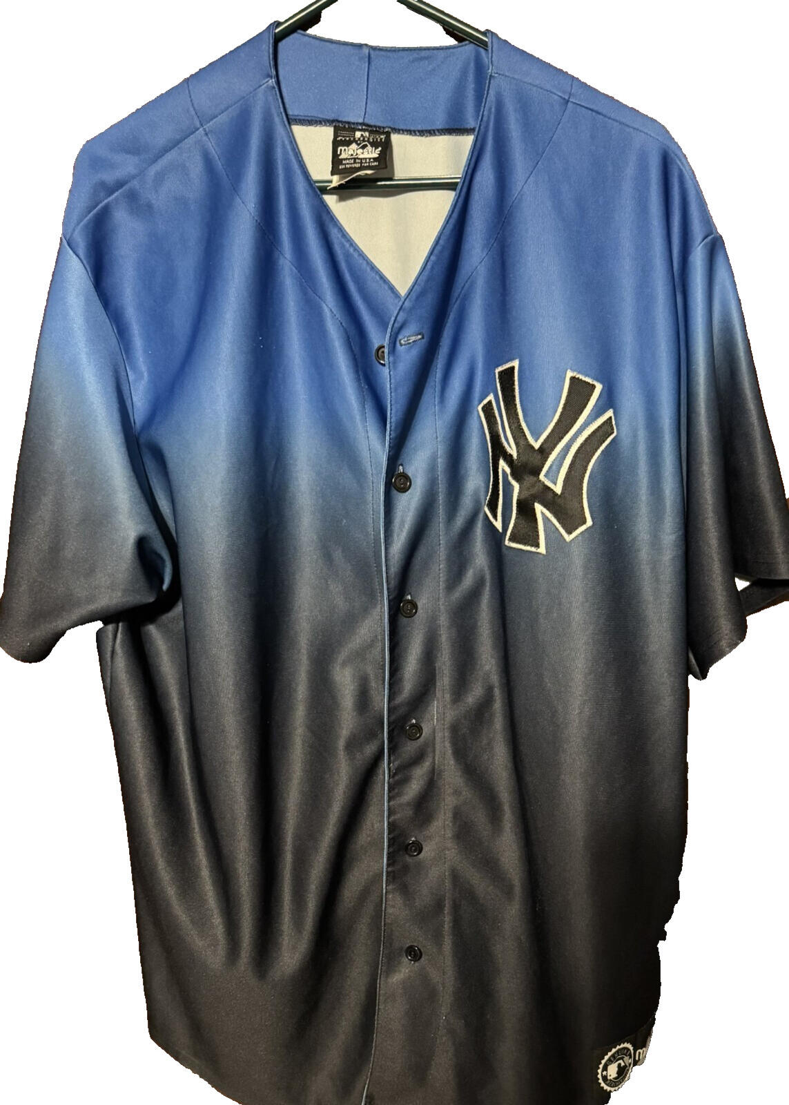 New York Yankees Majestic Gradient Jersey Men Size 2XL Blue