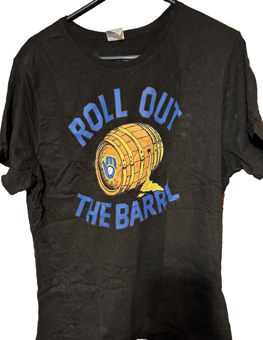 Milwaukee Brewers Roll Out The Barrel Men's Size XXL t-shirt Black