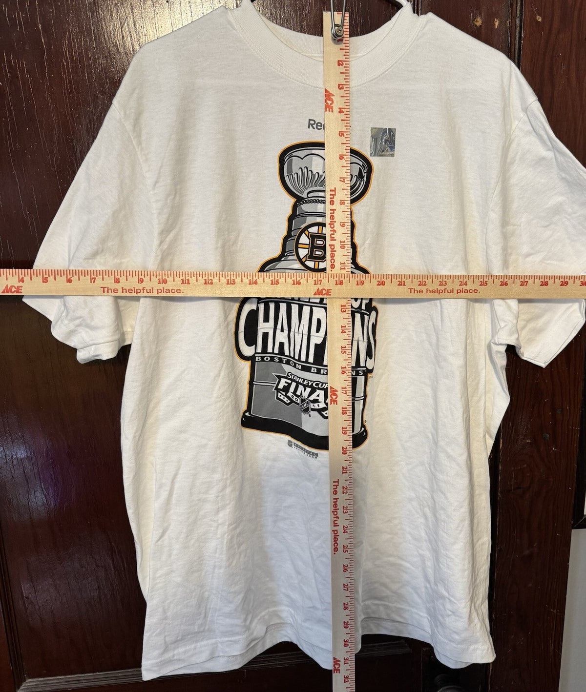 BOSTON BRUINS Stanley Cup Champions Reebok White Tee Men's Sz XXL NEW WITH TAGS