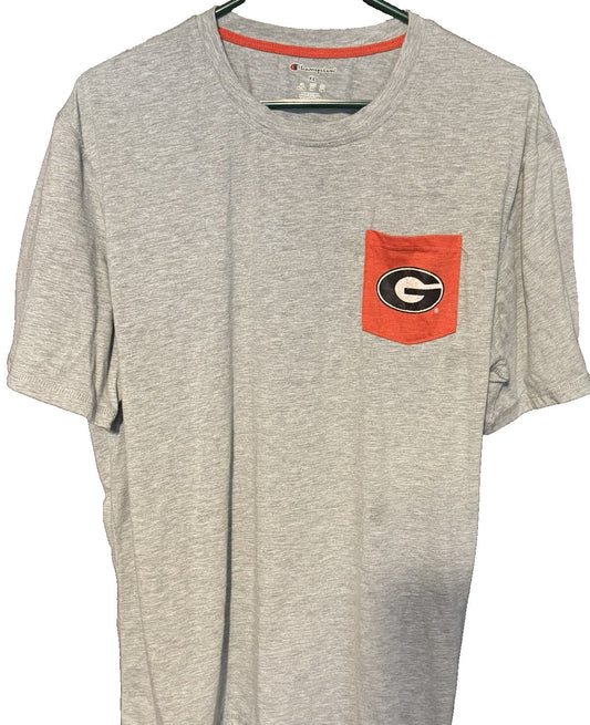 Georgia Bulldogs Champion Pocket T-Shirt Men Size XL Gray