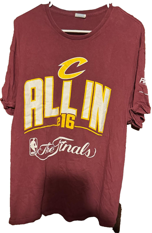 Cleveland Cavaliers Cavs Red 2016 NBA Finals T-Shirt Men Size XL