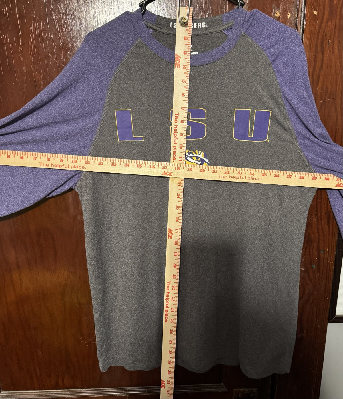 LSU Raglan Long Sleeve Tee Colosseum vintage Men's Sz L Gray