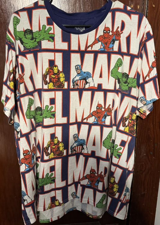 Captain America Marvel Avengers T-Shirt Men's Sz 2XL Blue
