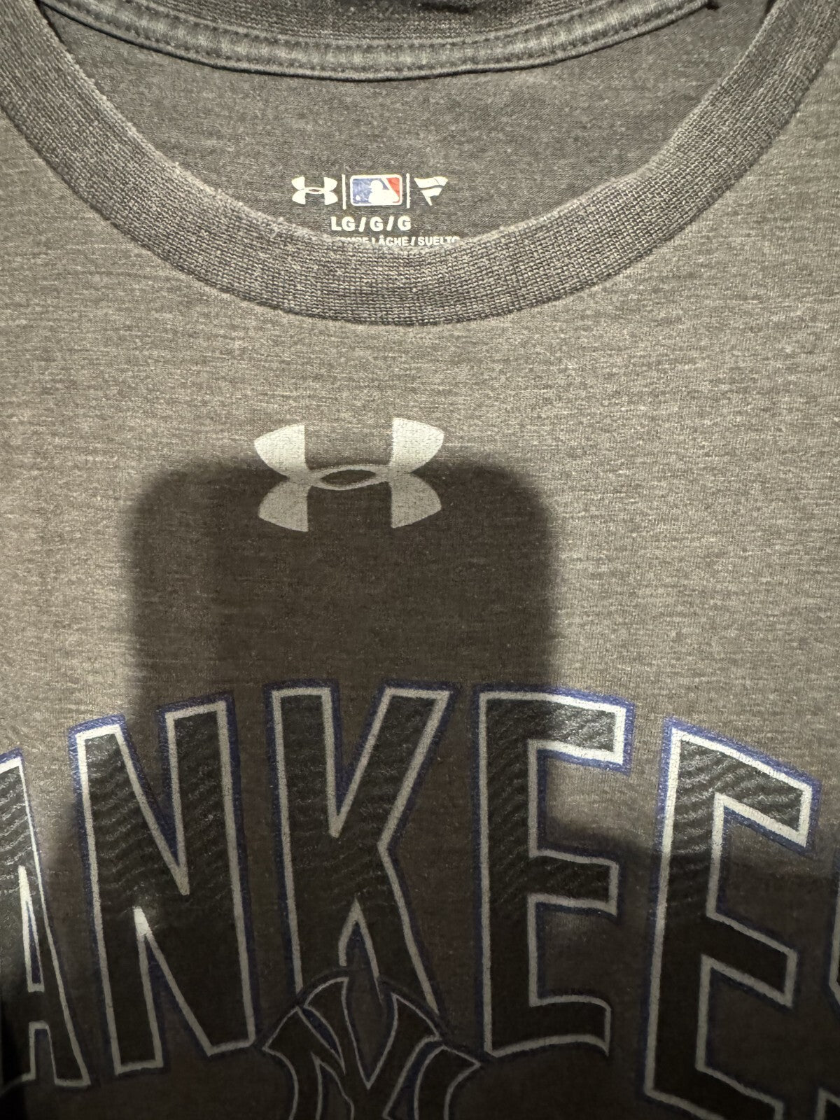 New York Yankees Fanatics Under Armour T-Shirt Men Sz L Gray