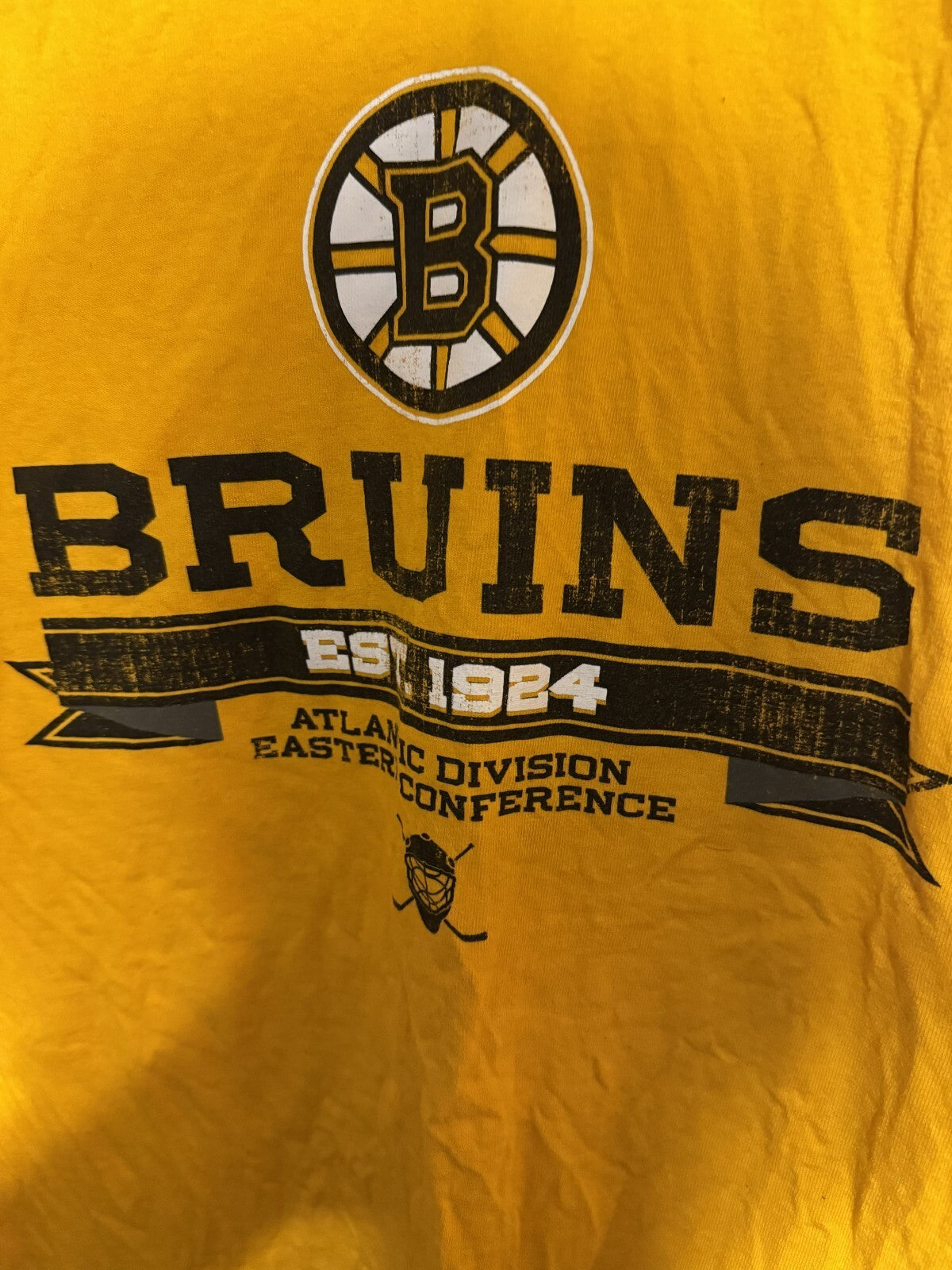 Boston Bruins Short Sleeve Yellow T-Shirt Men's Sz L