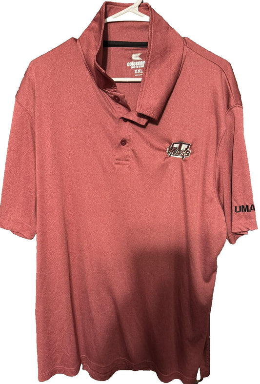 UMass Minutemen Polo Colosseum Men's XXL Red Massachusetts