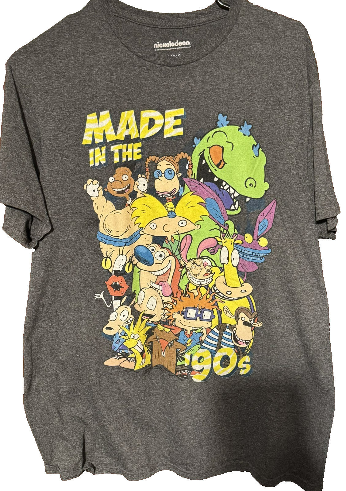 Nickelodeon Made in the 90's T-Shirt Men L Gray Rugrats