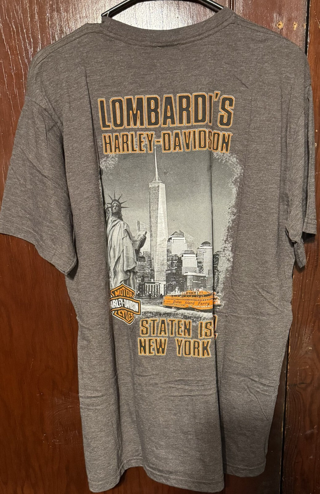 Harley-Davidson Vintage T-Shirt Staten Island Men Sz XL Gray