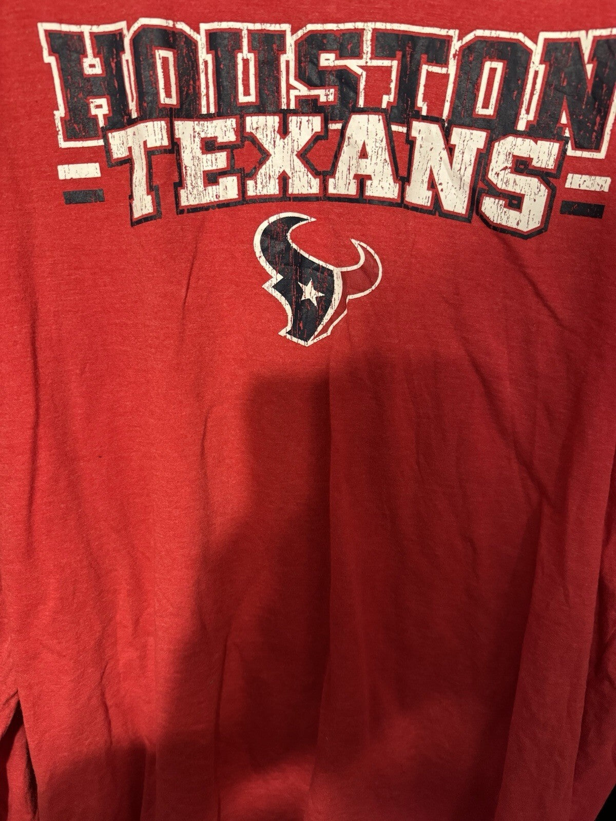 Houston Texans Long Sleeve Tee Shirt Red Size Men's Size XL