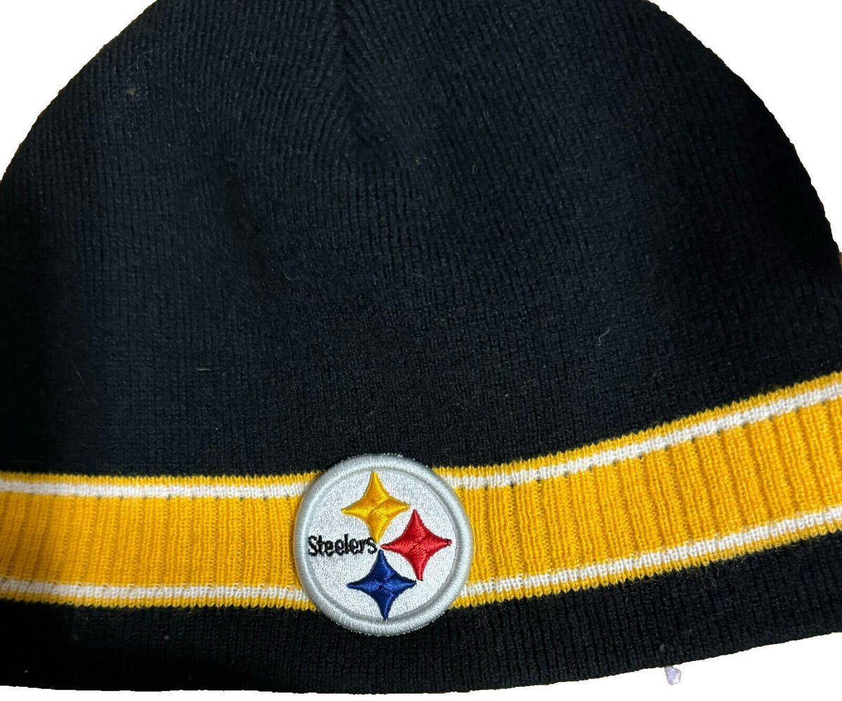 Pittsburgh Steelers Knit Beanie Hat Toque Black Raised Logo