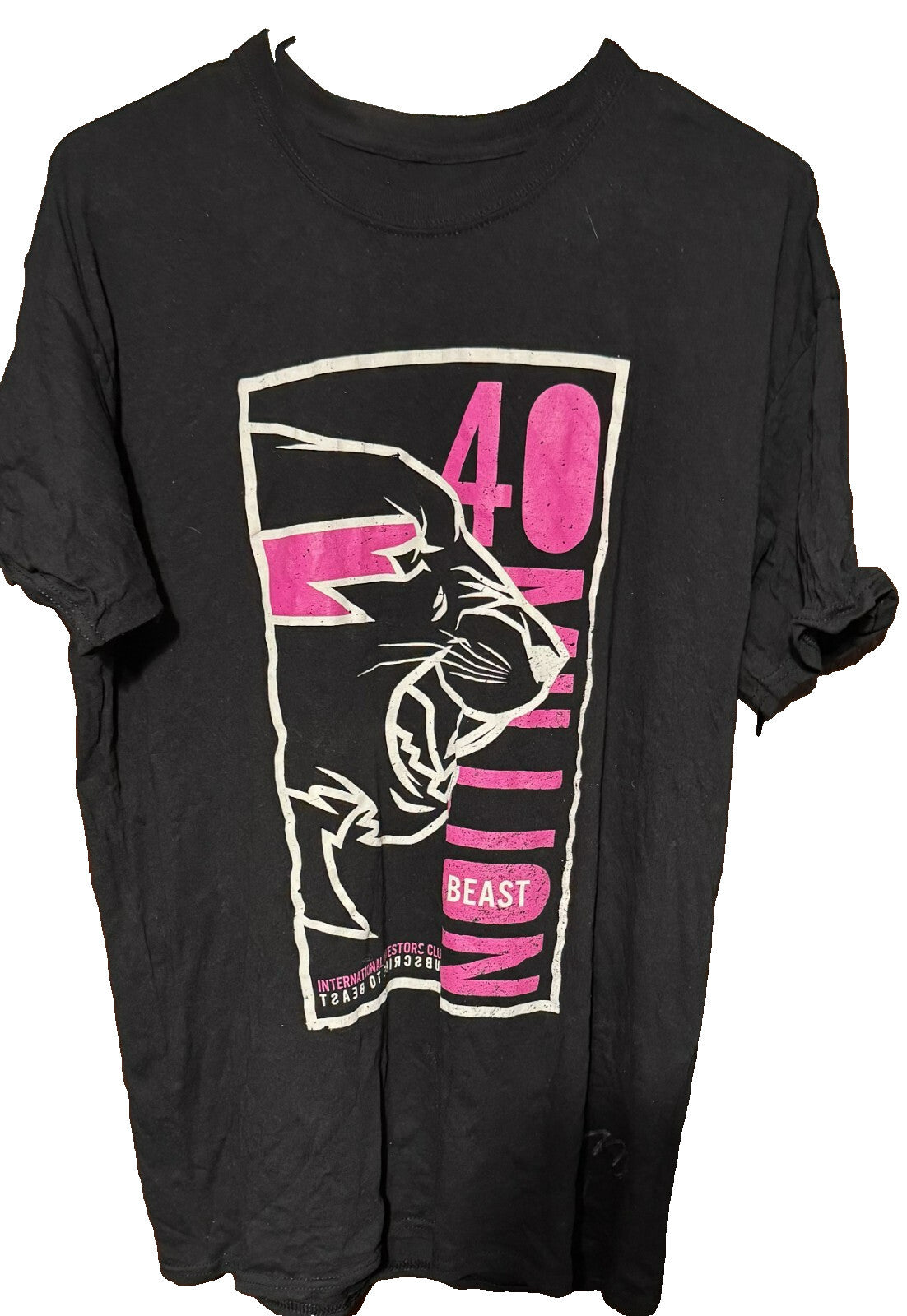 Mr. Beast Autographed 40 Millionth Subscriber Tee shirt Men's Sz L Black