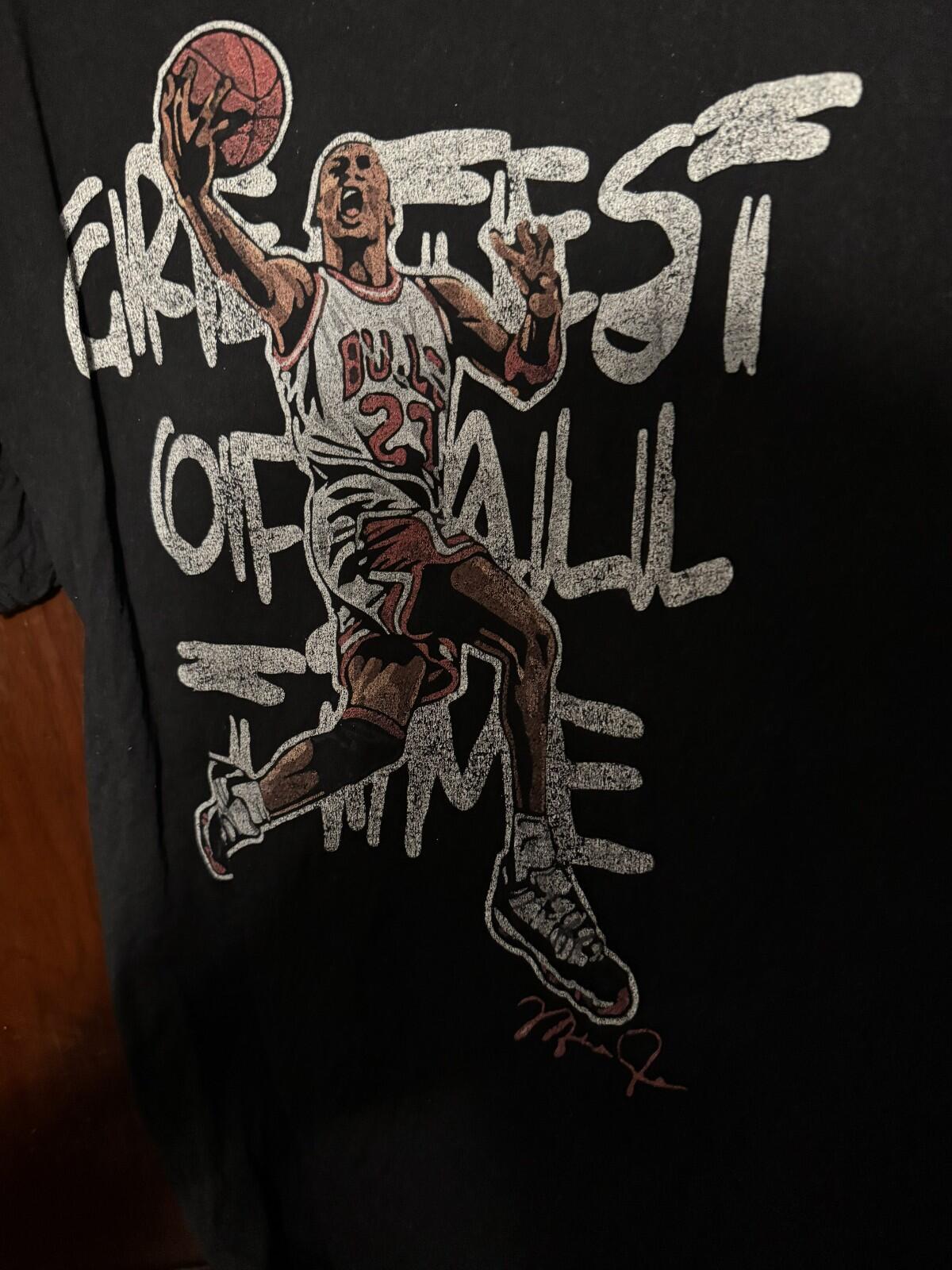 Chicago Bulls Micheal Jordan GOAT T-Shirt Men’s XL Black