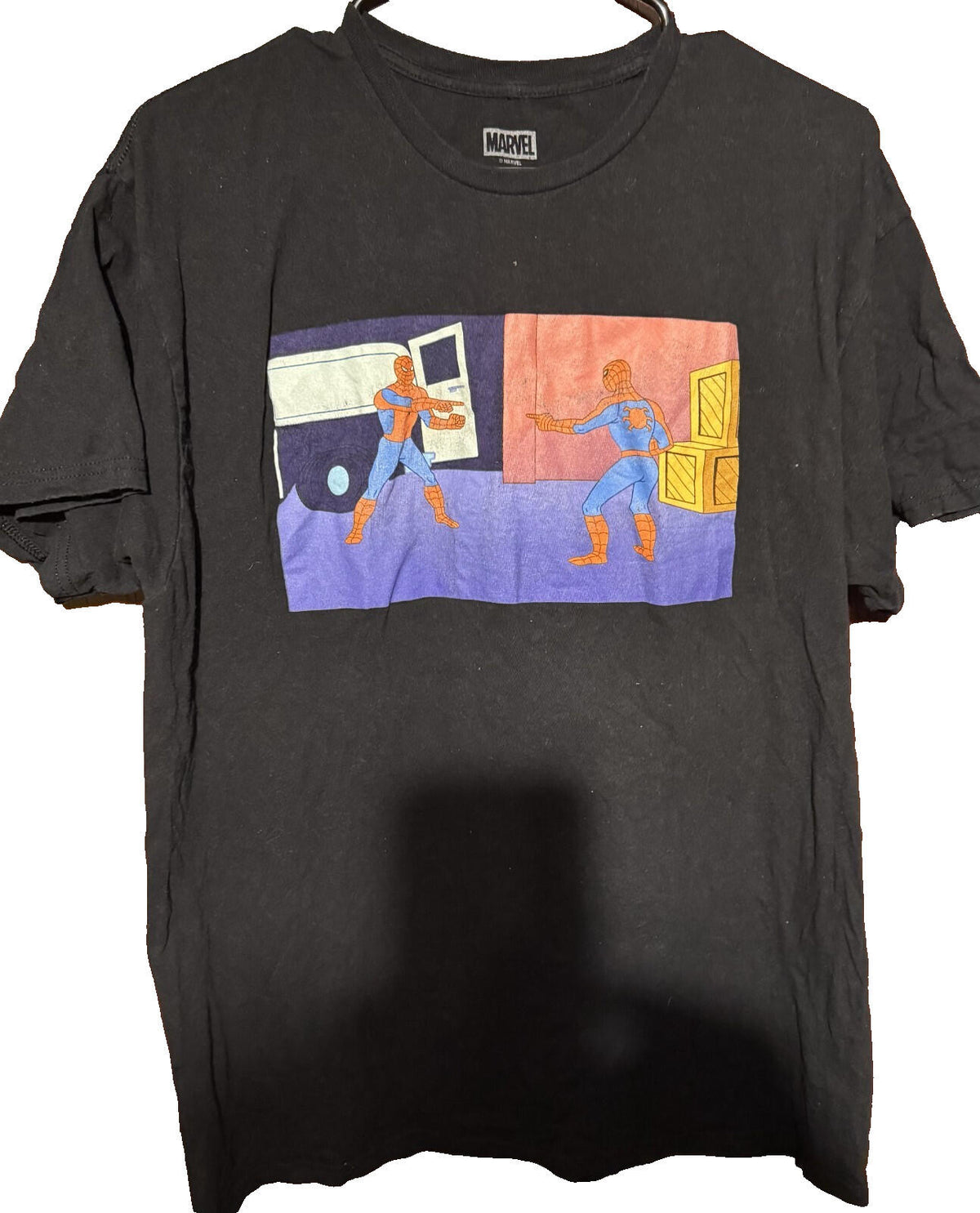 Spider Man Spiderman Marvel Tee shirt Men Size L Black