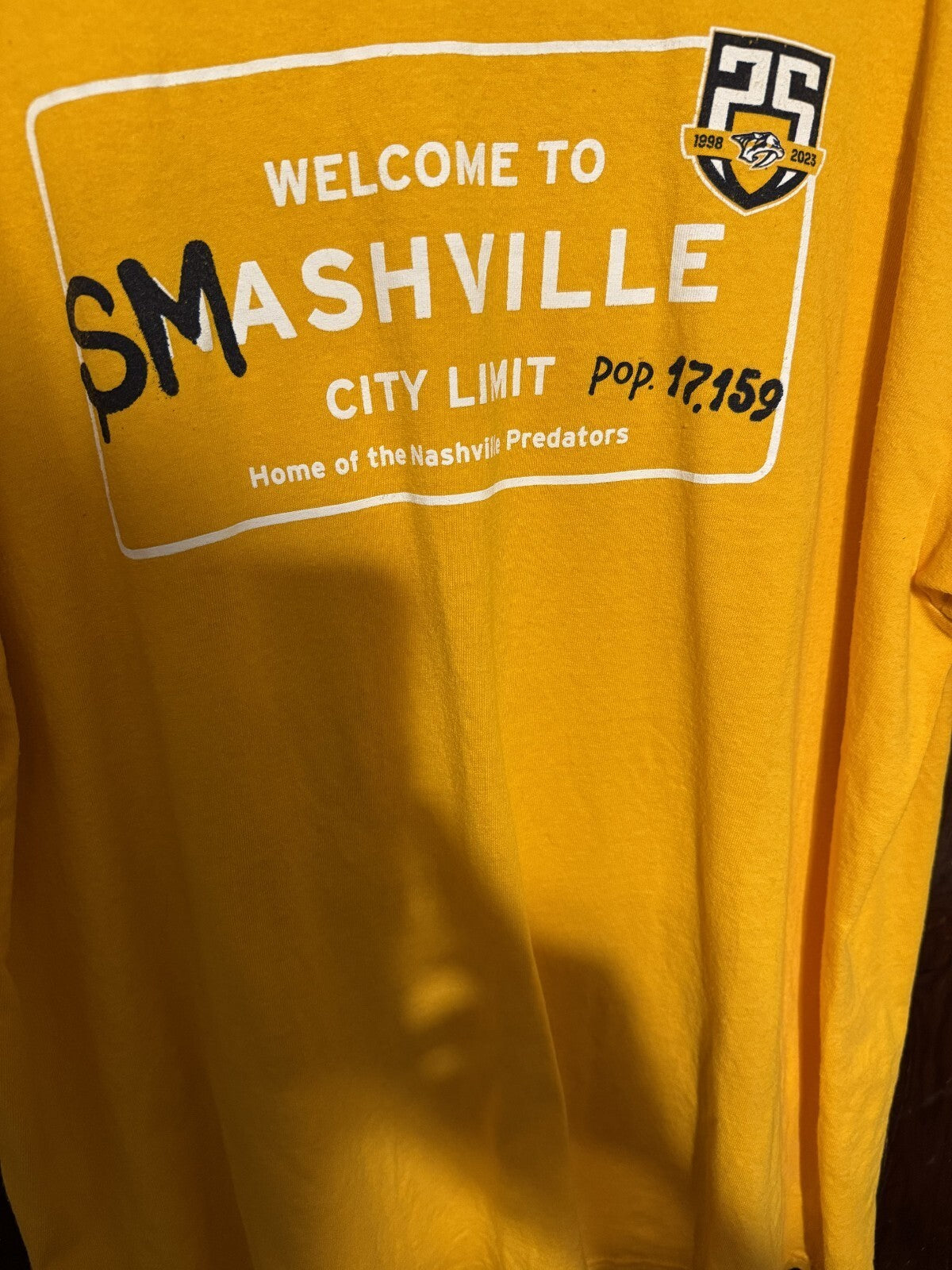 Nashville Predators Yellow Smashville T Shirt Men's Size XL