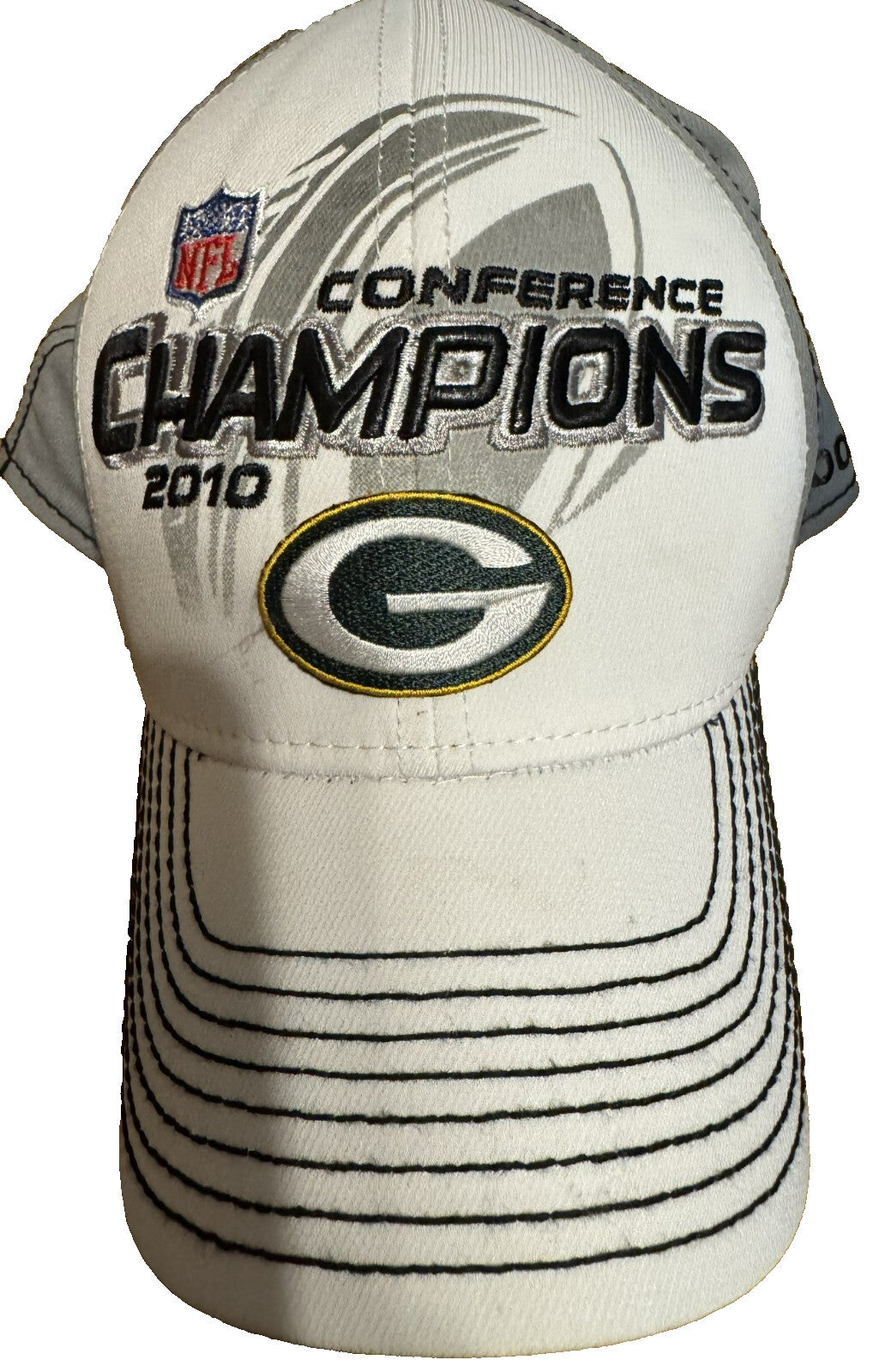Green Bay Packers White Vintage 2010 NFC Champs Hat Reebok
