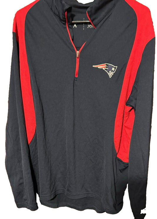 New England Patriots Antigua 1/4 Zip Men L Blue L/S NFL