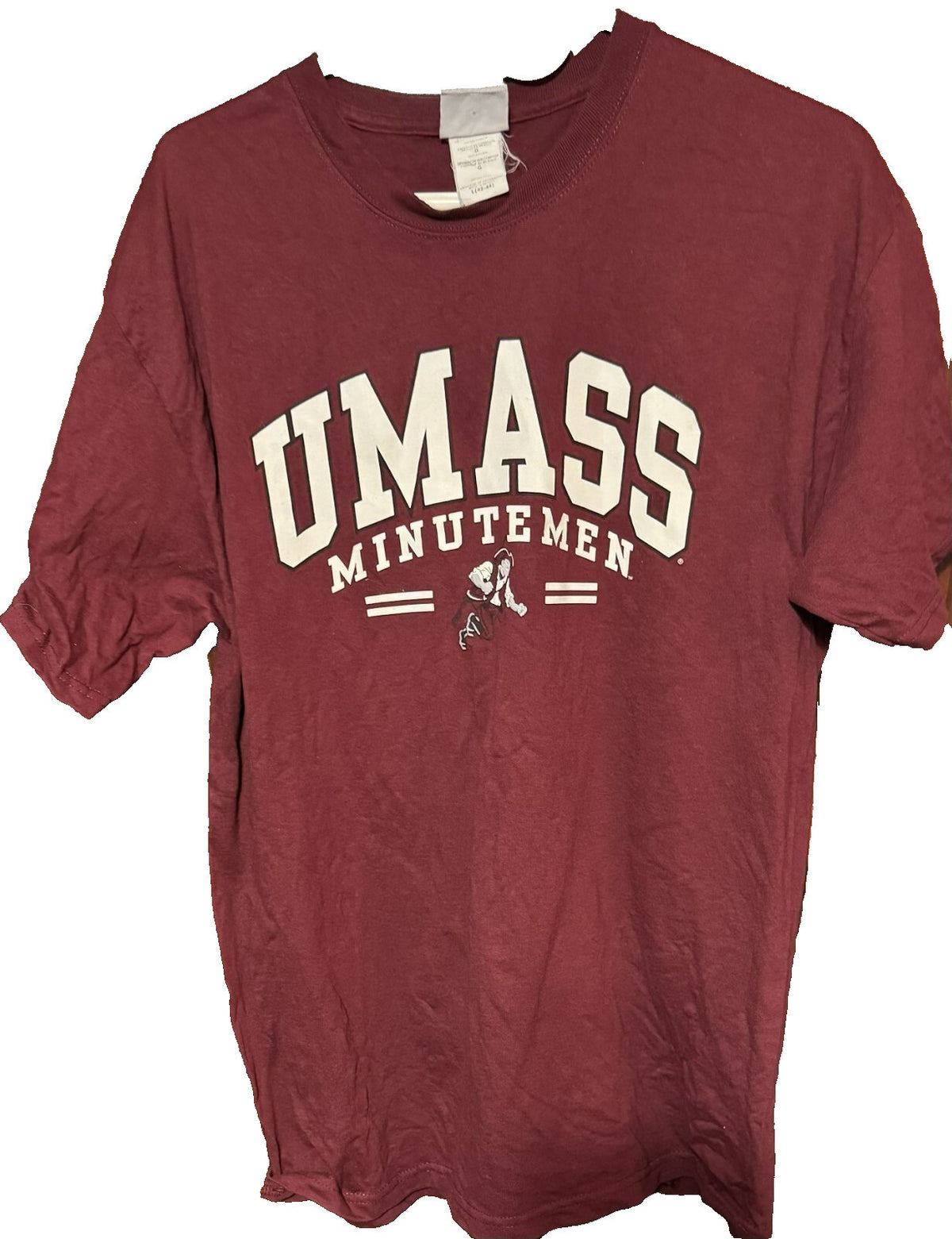 UMass Minutemen Short Sleeve Logo NCAA T-shirt Men's L Red