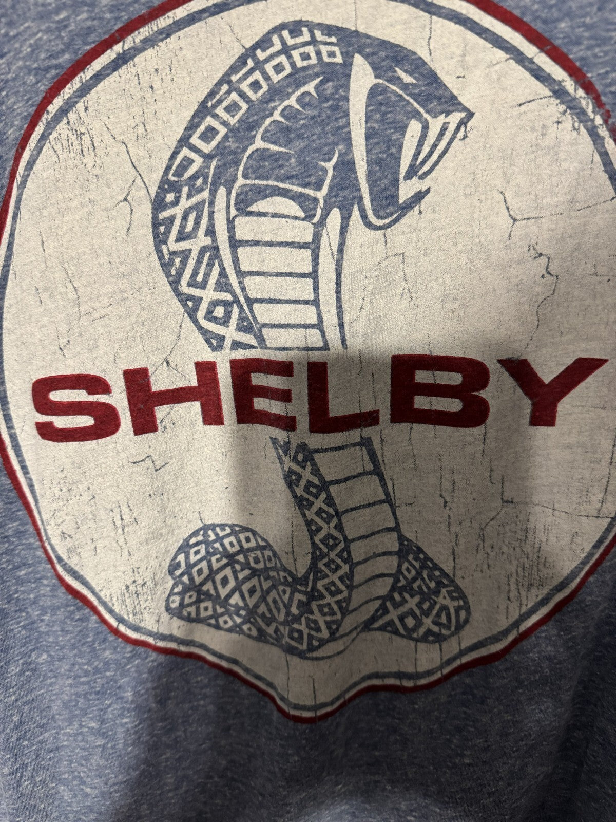 Shelby Cobra Vintage Logo T-Shirt Men's Sz M Blue Carroll Shelby
