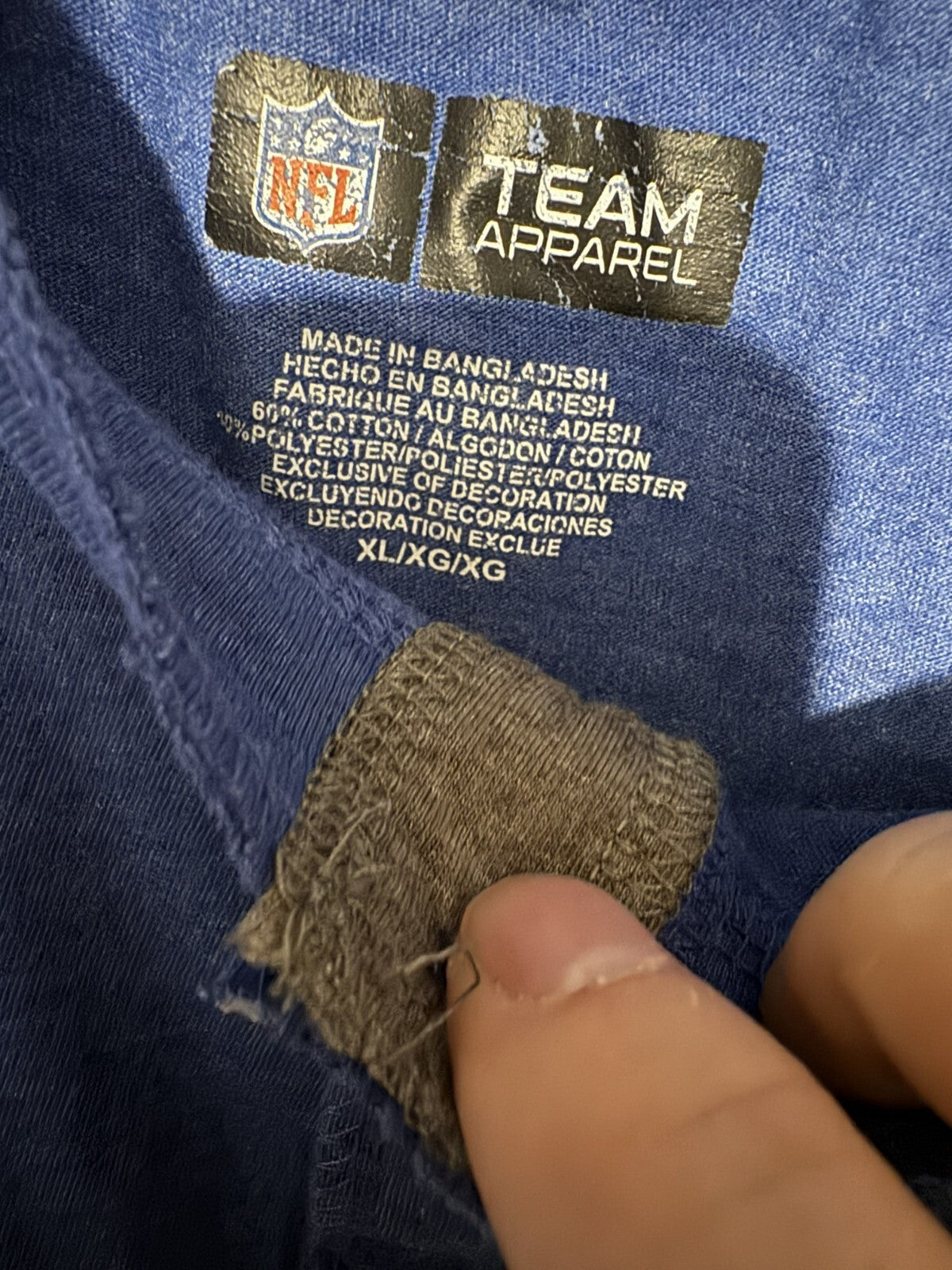 Indianapolis Colts Distressed Henley L/S T-Shirt Men XL Blue