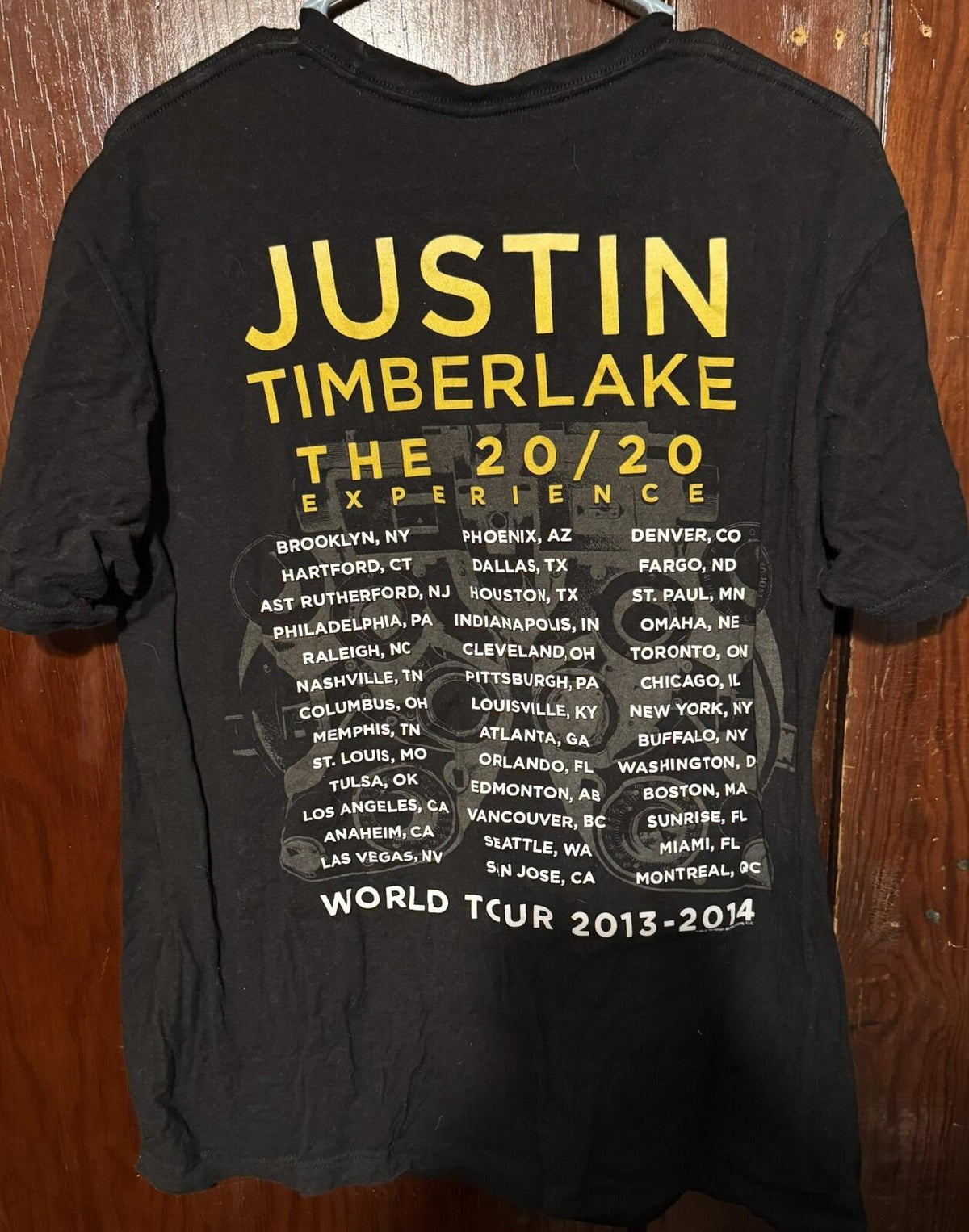 Justin Timberlake 2013-14 World Tour Concert t-shirt Black Men's size L