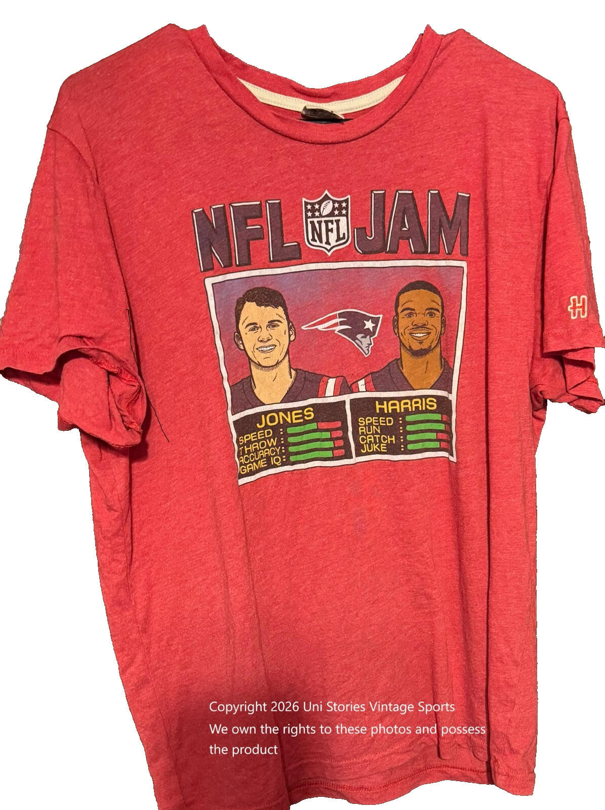 New England Patriots Homage NFL Jam T-Shirt Men Sz L Red