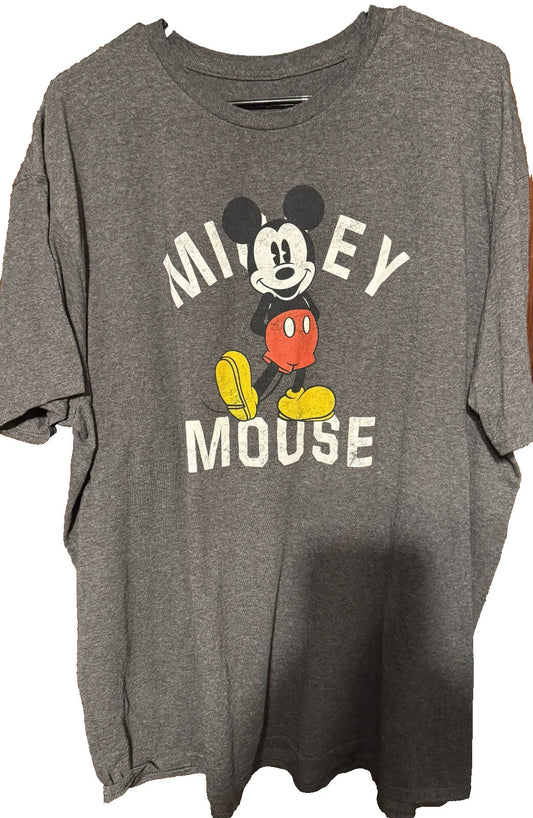 Mickey Mouse Disney T Shirt Gray Men's Size 2XL