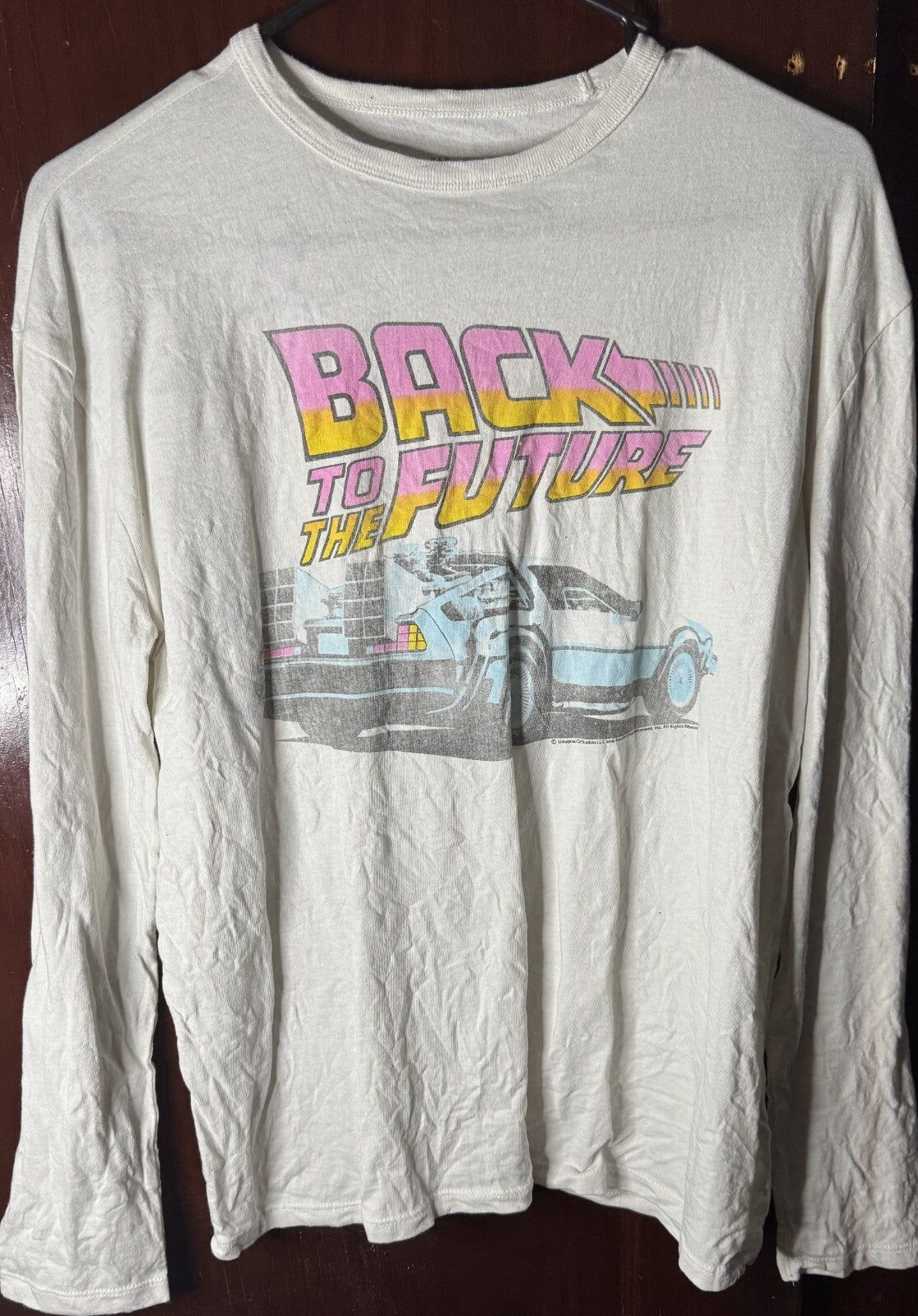 Back to the Future Movie Logo L/S T Shirt Kid's Size XXL White