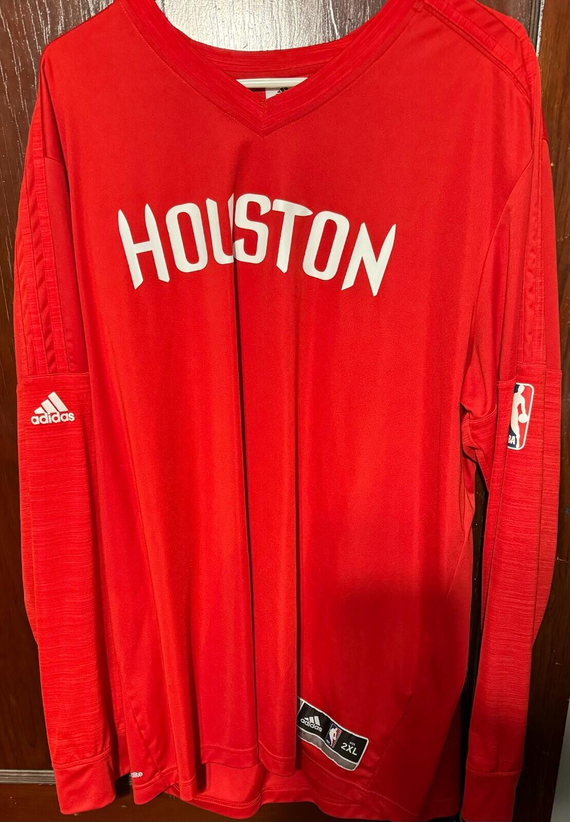 Houston Rockets Adidas NBA LS Shooting Shirt Men's 2XL Red