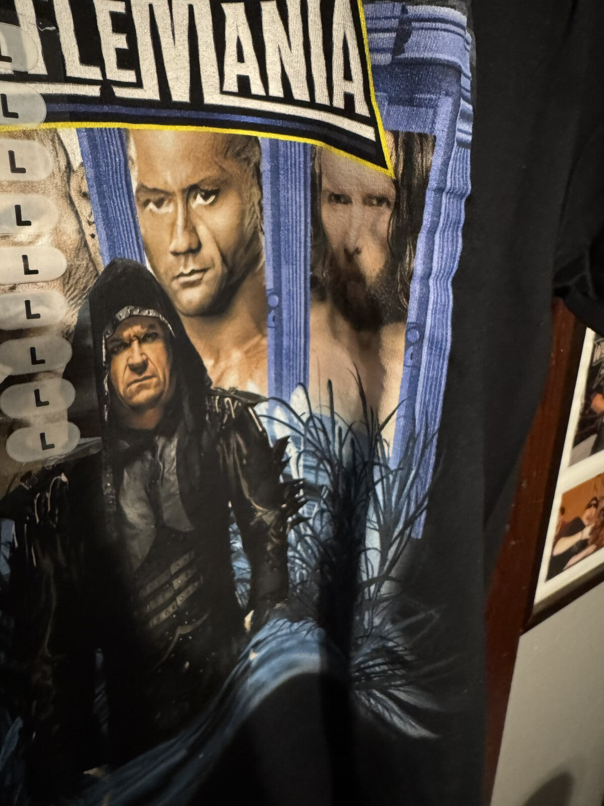 Wrestlemania 30 WWE Wrestling Cena Batista Taker T Shirt Men's Sz L Black NWOT