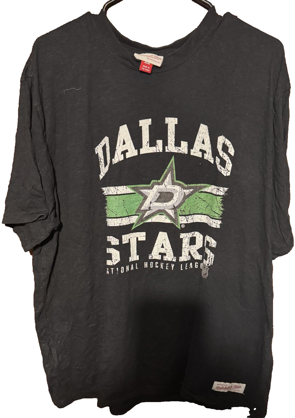 Dallas Stars Mitchell and Ness Black T-Shirt Men Sz XL