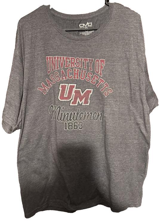 UMass Minutemen S/S Old Varsity Brand T-shirt Men's XXL Gray