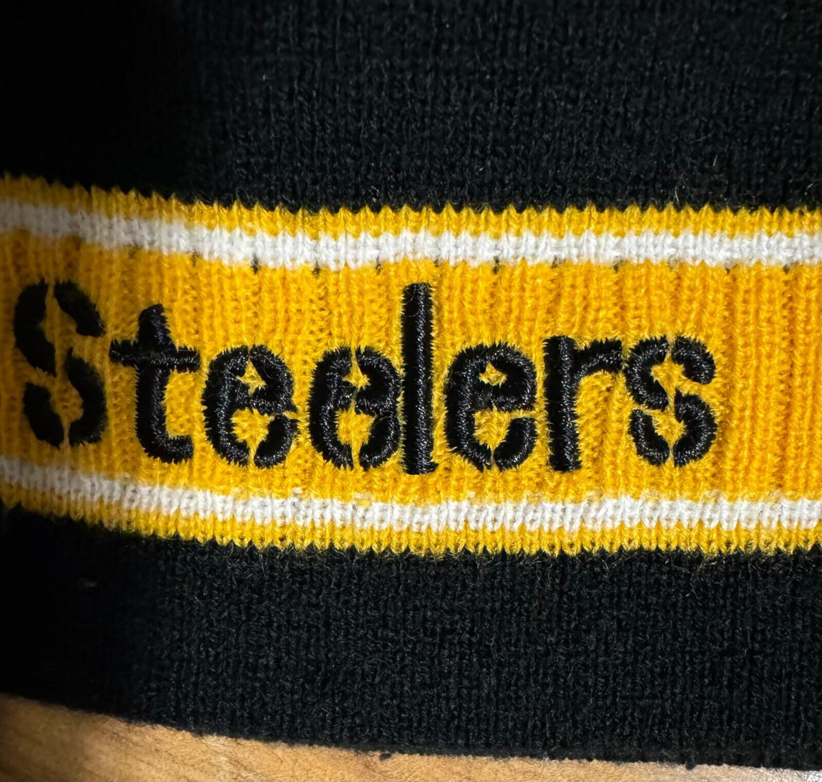 Pittsburgh Steelers Knit Beanie Hat Toque Black Raised Logo