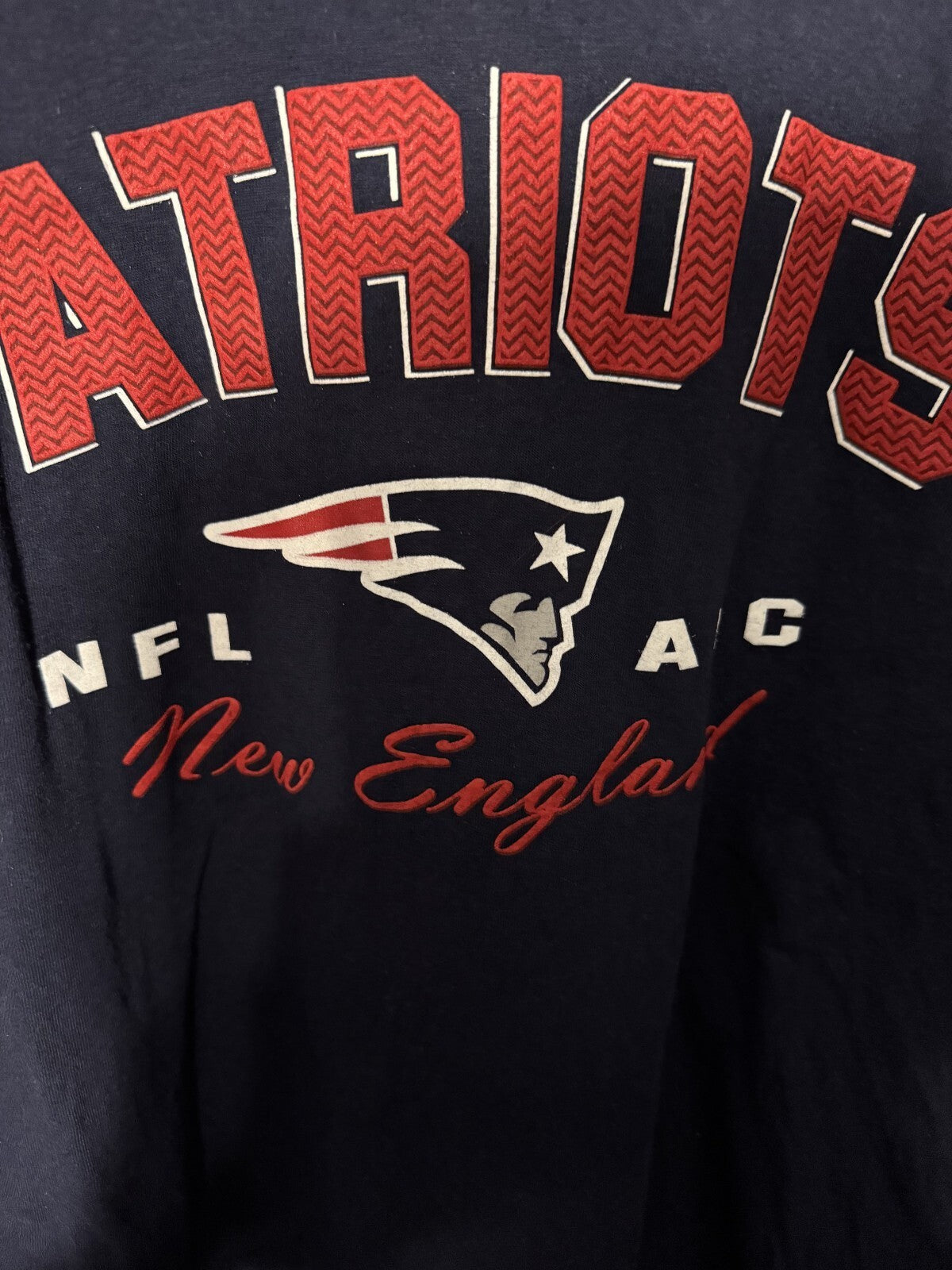 New England Patriots L/S T-Shirt Men L Blue Tee NFL Football