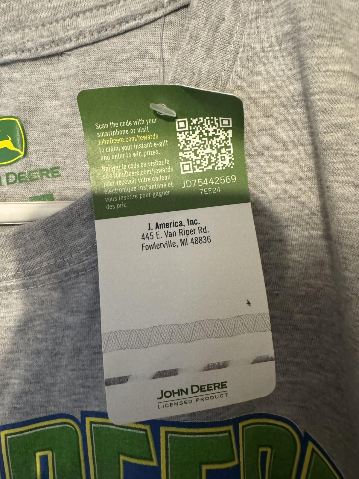 John Deere Vintage Logo T-Shirt Men Sz L Gray New With Tags