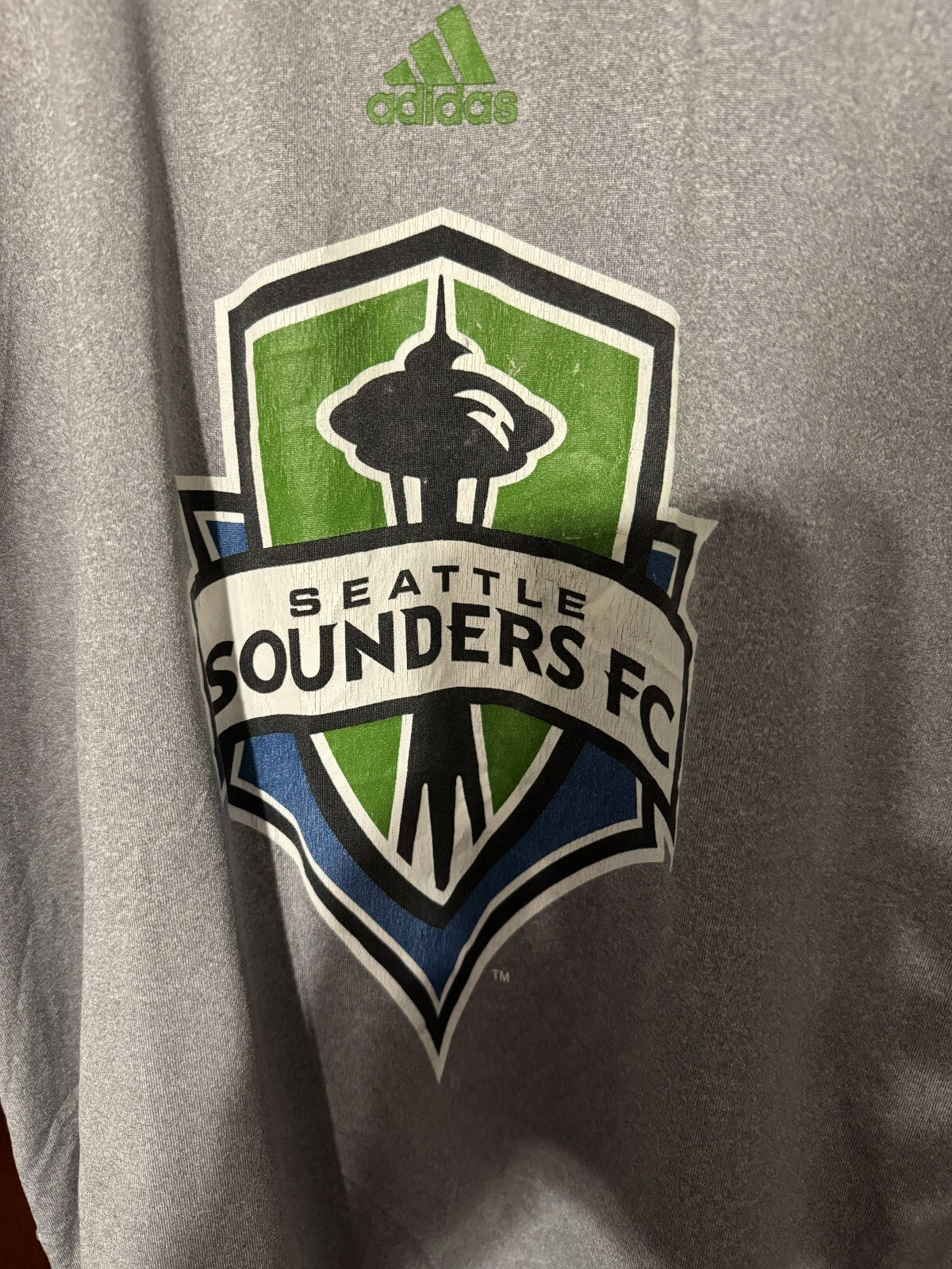 Seattle Sounders MLS Adidas Short Sleeve T-shirt Kid's Size XL Gray