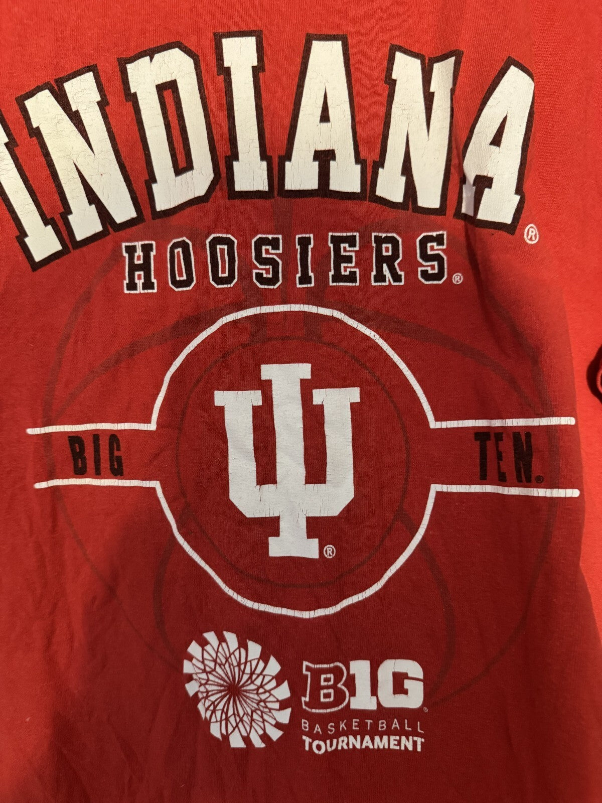 Indiana Hoosiers Men’s Sz XL Red T-Shirt B1G Tournament