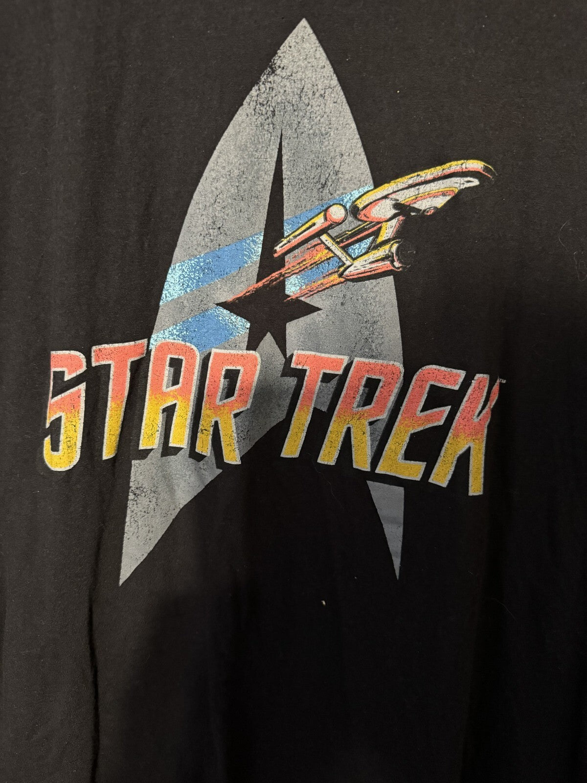 Star Trek Enterprise Logo T-Shirt Men Size L Black