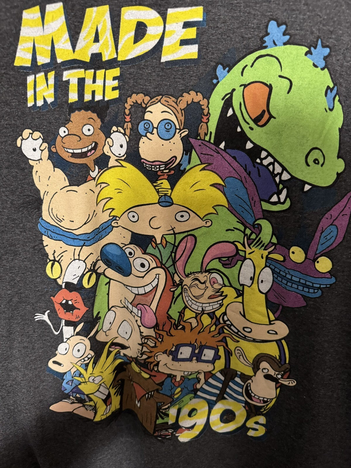 Nickelodeon Made in the 90's T-Shirt Men L Gray Rugrats
