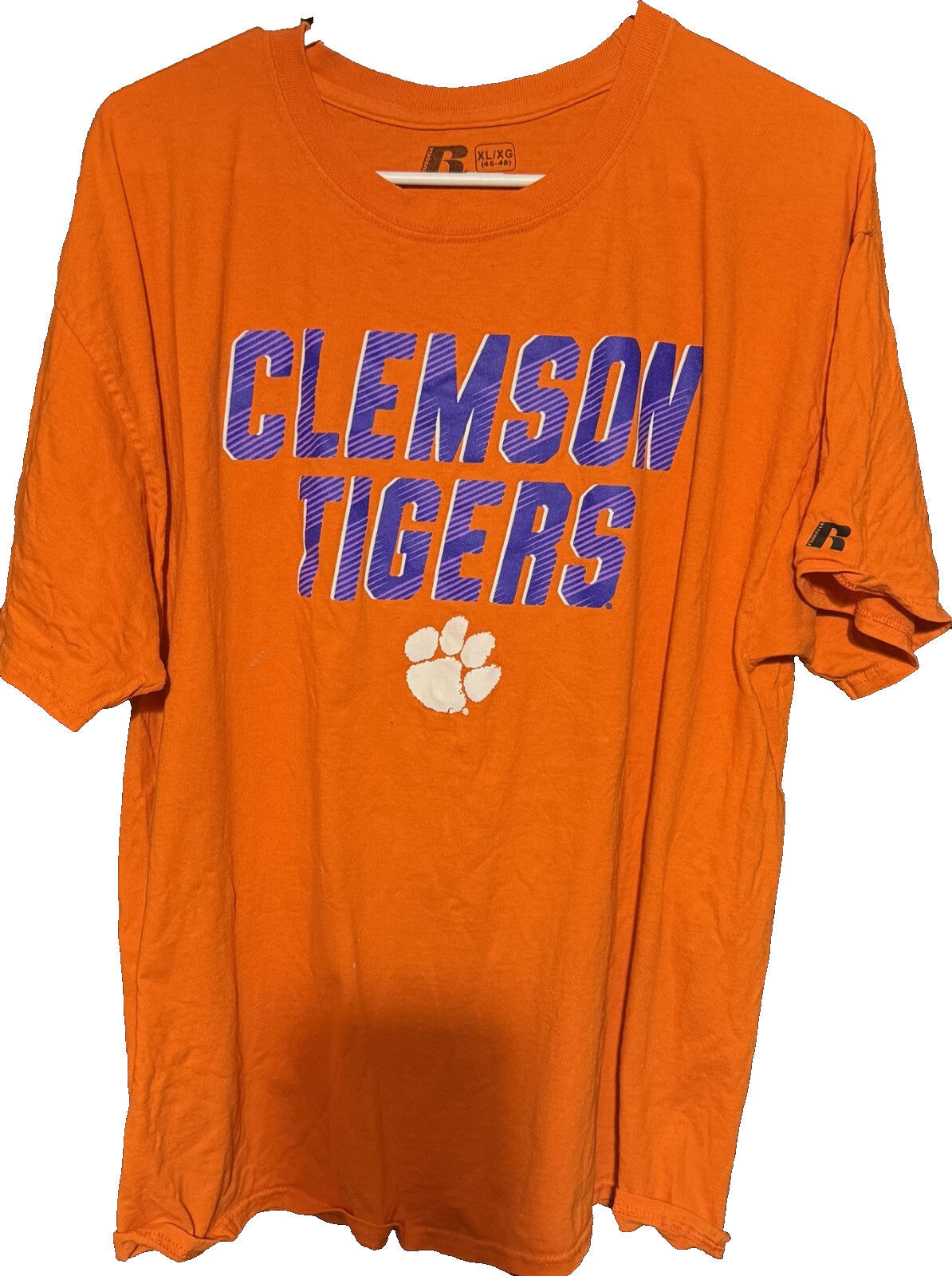 Clemson Tigers Russell Athletic T-shirt Men Sz XL Orange